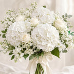 4 PCS White Hydrangea Artificial Flowers, Latex UV Resistant Fake Flowers - Image 5