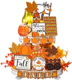 Fairysandy 21 Pcs Fall Tiered Tray Decor, Thanksgiving Table Sign, Gnome by FairySandy