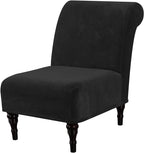 H.VERSAILTEX Armless Accent Chair Covers Thick Velvet Armless Chair Slipcovers by HVERSAILTEX