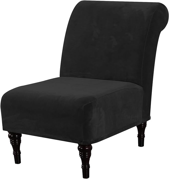 H.VERSAILTEX Armless Accent Chair Covers Thick Velvet Armless Chair Slipcovers by HVERSAILTEX