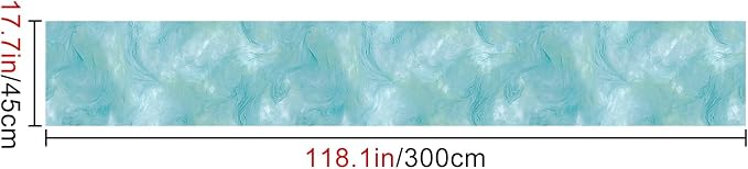 HOMETITUTE Blue Marble Wallpaper Peel and Stick Ocean Style 118.1x17.7 Inches - Image 5