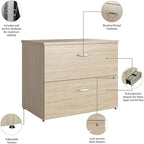 Bush Business Furniture Studio C 2 Drawer Lateral File Cabinet in Natural Elm - Image 6