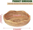 Hipiwe Natural Rattan Tray 8.5" Wicker Key Basket Bowl for Entryway Table - Image 2