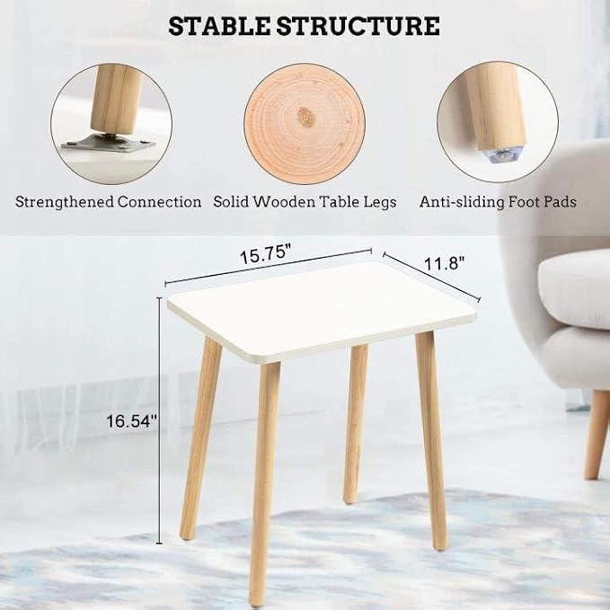 FORAOFUR White End Tables Set of 2, Small Side Tables Accent Tables Living Room - Image 3