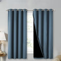 NICETOWN 100% Blackout Curtains 45" Long, Smoky Blue, 1 Pair, 2 Thick Layers by NICETOWN