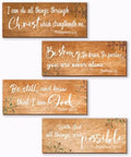 4 Pieces Bible Verses Wall Decor Orange Bathroom Decor Christian Signs Religious Art for Home Motivational Prayer Wall Art for Living Room Office Bedroom Bathroom(Orange,10x4") by Unknown