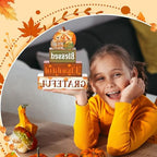 4 Pcs Fall Decor for Home Thanksful Pumpkin Wooden Signs with Blessed - Image 4