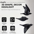 Black 3D Flying Bird Wall Decor Set of 3, Resin Bird Wall Sculptures - Image 2