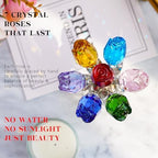Colorful Crystal Rose Figurine Collectible Wedding Party Decor - Image 6