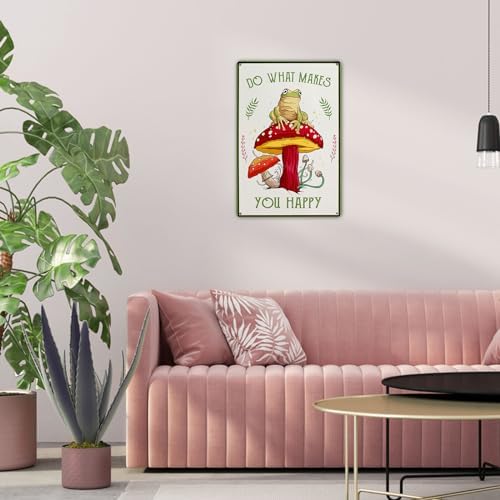 Funny Frog Mushroom Decor Metal Sign – Cute Cottagecore & Forest Decor for Bathroom, Kitchen, Bedroom，12 x 8 Inch (247) - Image 7