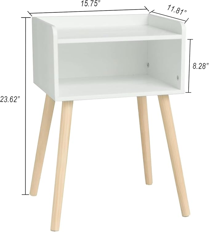 MaxSmeo White Nightstand, Small Bed Side Table - Image 3