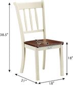 Giantex Wood Dining Chairs Set of 2, Armless Kitchen Chairs w/Solid Rubber Wood - Image 3