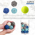 DomeStar 24PCS Blue Rattan Balls, Decorative Balls for Bowls - Image 2