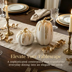Pumpkin Decor, Set of 2 Decorative Pumpkins, Thanksgiving Decor - Image 2