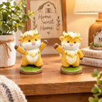 2 Pcs Highland Cow Figurines Resin Statues Cattle Decorations - Weaving Hands, Accent Farmhouse Tabletop Centerpiece for Christmas Thanksgiving Birthday Gift Home Office Shelf Mantel Table Decor - Image 2