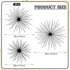 Shimeyao 4 Pcs Black Starburst Wall Decor Metal 3D Spike Wall Art Set - Image 4