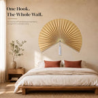 ChumDecor Bamboo Fan Wall Decor, Japanese Wall Fan Decoration, Ivory 40 in - Image 2