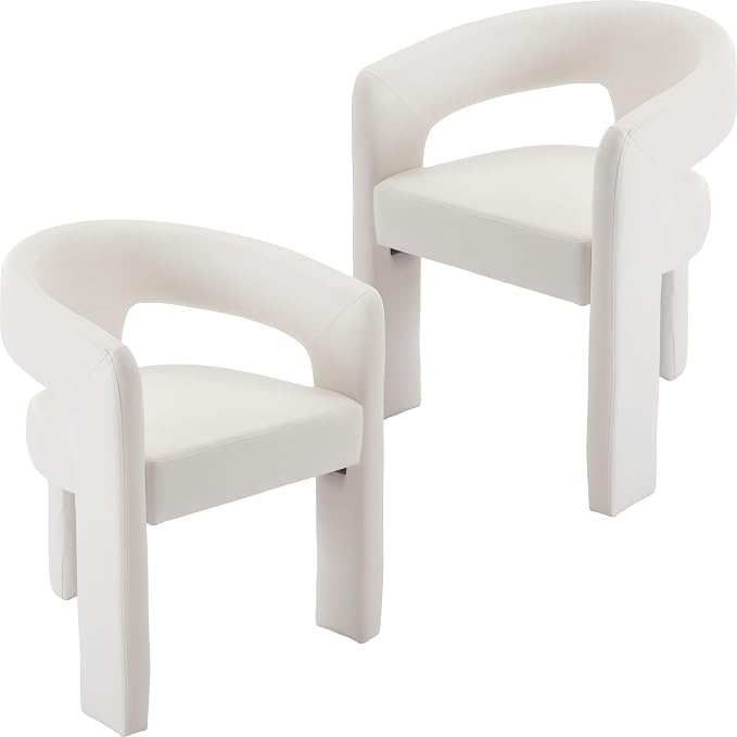 BESTANO Set of 2 Modern PU Leather Upholstered Dining Chairs by BESTANO
