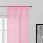 SpaceDresser Sheer Voile Window Treatment Rod Pocket Curtain Panels - Image 3