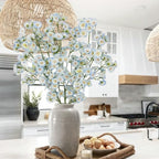 3 Pcs Artificial Wildflowers Blue Long Stem Faux Silk Flowers for Tall Vase - Image 4