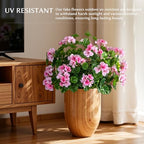 Artificial Geraniums for Outdoors, 8 Stems 17.7 Inch Pink Faux Geranium Bush Fake Flowers UV Resistant Fall Porch Patio Garden Planter Window Box Indoor Decor, Pot Not Included - Image 4