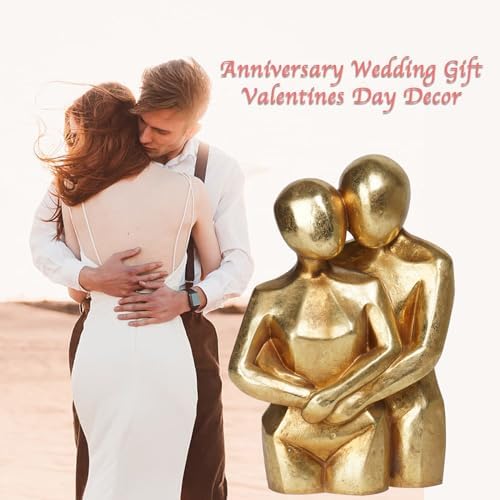 Guichifun Hugging Couple Sculptures Gold Home Décor - Image 2