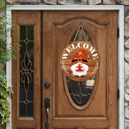 Interchangeable Gnome Welcome Sign Fall Halloween Decor, Russety - Image 4