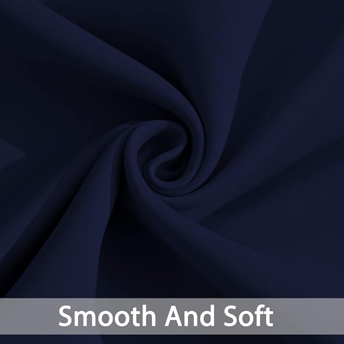 Yakamok Room Darkening Curtains 42x84 inch Length Navy Blue-Living Room | 2 - Image 5