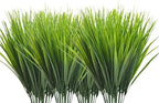 CATTREE Artificial Shrubs Bushes, Plastic Wheat Grass Green Leaves Fake Plants for Indoor Outdoor Home Garden Verandah Kitchen Office Wedding Arrangements Christmas Decoration 8 Pack by CATTREE