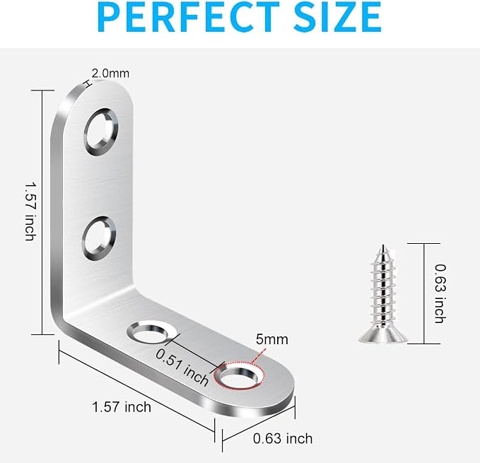 Vicuna R 18PCS L Bracket, Stainless Steel Corner Brace - Image 5