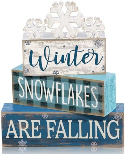 Yuntau 4 Pcs Winter Home Decorations Snowflake Centerpieces for Tables by Yuntau