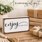 3x5 Inspirational Wooden Block Sign, Enjoy the Little Things, Rustic - Image 5