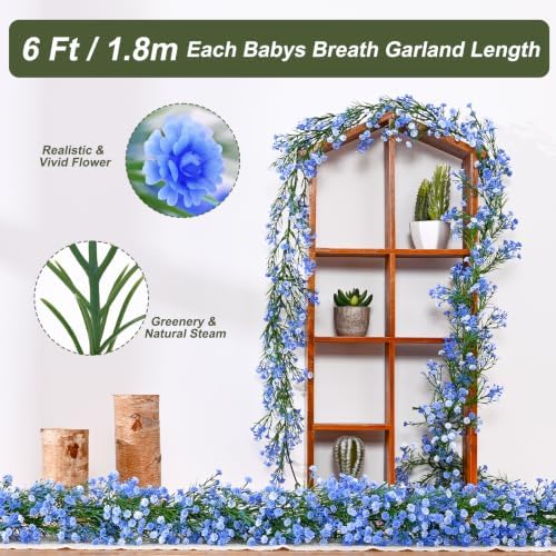 Dolicer 4 Pcs Babys Breath Artificial Flowers Vines Baby Breath Garland - Image 3
