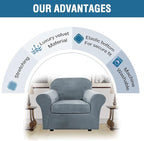 H.VERSAILTEX Rich Velvet Stretch 2 Piece Cover Chair Slipcover Sofa Cover - Image 8
