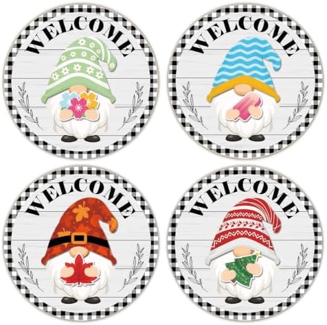 Interchangeable Gnome Welcome Sign Halloween Fall Porch Decor - Image 3