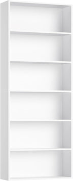 FOTOSOK 6-Tier Open Bookcase and Bookshelf, Freestanding Display Storage - Image 9