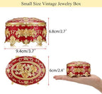 Hipiwe Oval Jewelry Box Classic Metal Trinket Organizer Ring Storage Box - Image 3