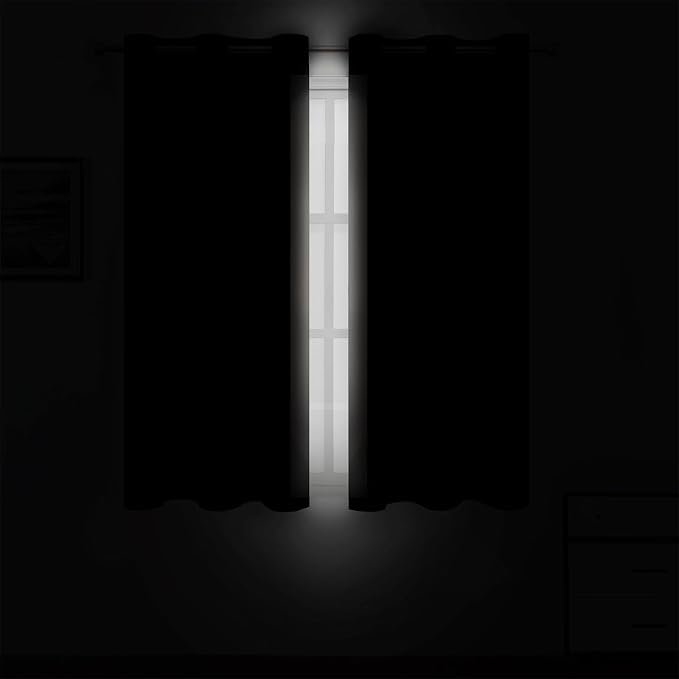 Light Beige Blackout Curtains 42 x 54 Inch Length Set of 2 Panels Grommet - Image 3