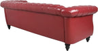 LEVNARY Chesterfield Sofa, Classic Tufted Upholstered Leather Couch, Modern 3 - Image 6