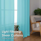 Aqua Sheer Curtains 108 Inches Long 2 Panels - Image 4