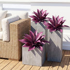 Artificial Agave 16.5In Faux Agave Fake Greenery Outdoor Artificial Plant Fake Plant for Indoor Home Decoration Plastic Plant Outdoor Decor Front Porch Decor Simulation Plants 2Pack(Purple) - Image 5