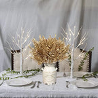 CATTREE Artificial Plants Christmas Decoration, Plastic Golden Boston Plant Fake Simulation Fern Leaves for Wedding Bridal Bouquet Party Indoor DIY Home Office Table Centerpieces Decor - Gold 4 Pack - Image 4