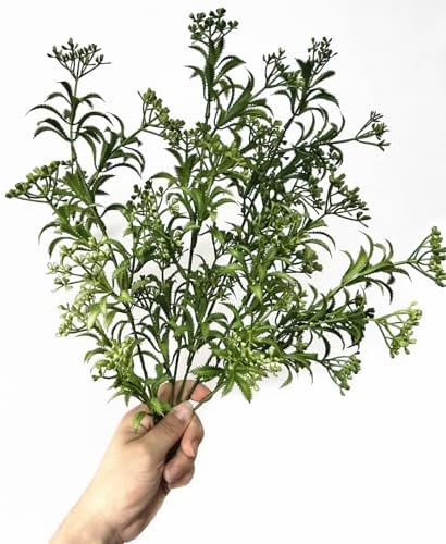 Artificial Plant Fake Boston Fern Stems, Faux Persian Flowers Stem Realistic Plants Plastic Greenery Bushes Ferns Shrubs for Home Decor Indoor Outdoor Garden Wedding Bouquet DIY Decoration - 5 Pack - Image 4