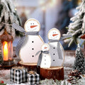 Threehoney 3 Piece Wooden Snowman Christmas Table Decor by Threehoney