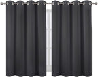 Dark Grey Thermal Blackout Curtains/52 x 45 Inch/Set of 2 Panels Room Darkening - Image 2