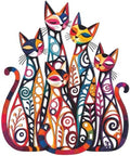Wesiti Cat Wall Art Iron Sculpture 10.4 x 12.6 Inches Mid Century Muted by Wesiti