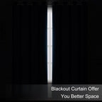 Blackout Curtains 52 x 120 Inch Long Navy Blue Curtains Set of 2 Panels Room - Image 3