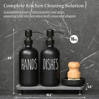 MOMEEMO Soap Dispenser Set Comes with Stainless Steel Pumps, Black & Black - Image 2