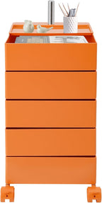 5 Tier Storage Cabinet, 360° Rotating Sofa Side Cabinet, Mobile Bedside Table by Unknown