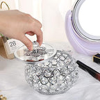Hipiwe Crystal Jewelry Trinket Box with Glass Lid Silver Mirrored Treasure Box Decorative Jewelry Box Ring Earrings Necklace Storage Keepsake Box Gift for Women - Image 4